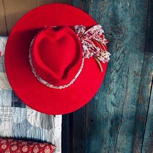 Wide Brim Heart Fedora